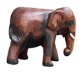 Land of Simple Treasures Hand Carved Wooden Elephant Statue - Wood Elephant Carving from Thailand - Feng Shui Elephant Figure - 