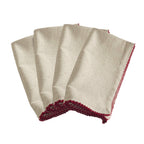 SARO LIFESTYLE Red Crochet Scalloped Design Napkin - 20' Square, 4 Ct.