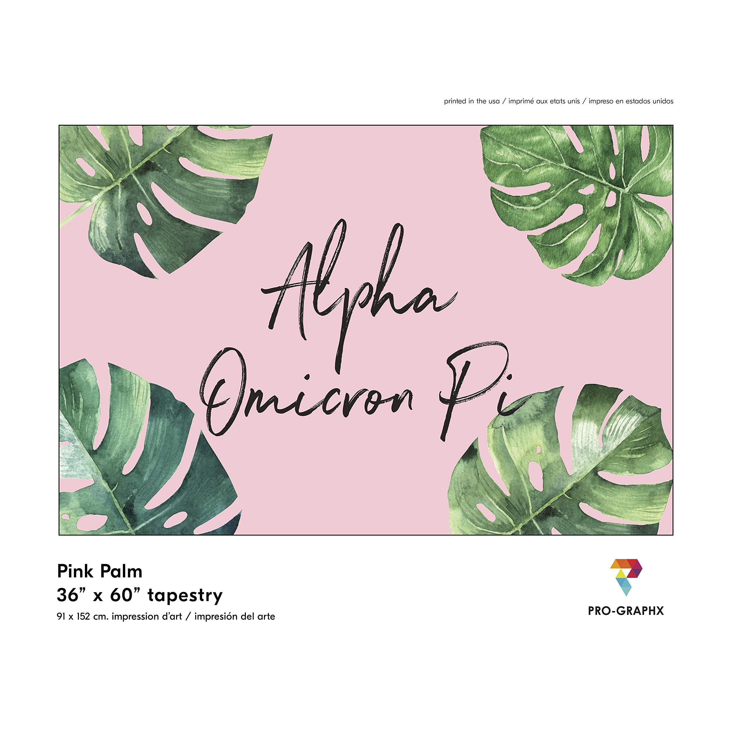 Pro-Graphx Alpha Omicron Pi Greek Sorority & Fraternity Flag Officially Licensed, Tapestry, Display Banner, Sign, Letter Pattern