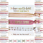 10-Pack of Hair Tie Cards - Bachelorette Party and Wedding Shower Proposal Gifts for Bridesmaids, Team Bride, Bride Tribe (Blush