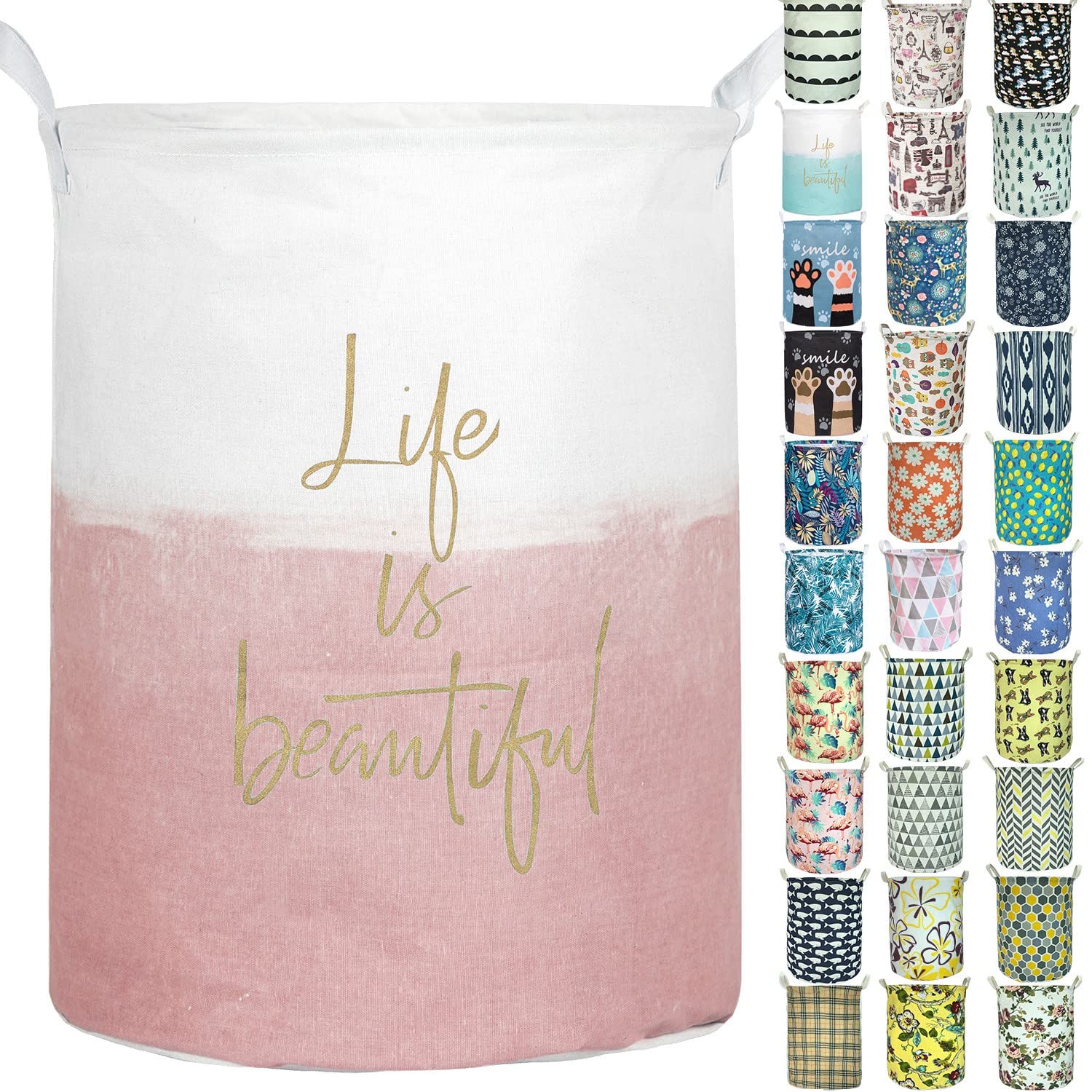 Aouker Merdes 19.7       Waterproof Foldable Laundry Hamper, Dirty Clothes Laundry Basket, Linen Bin Storage Organizer for Toy C