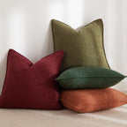 Juspurbet Green Boucle Throw Pillow Covers 24X24 Inch Set Of 2 For Couch Bedroom Sofa Living Room Decorative Soft Thick Textured