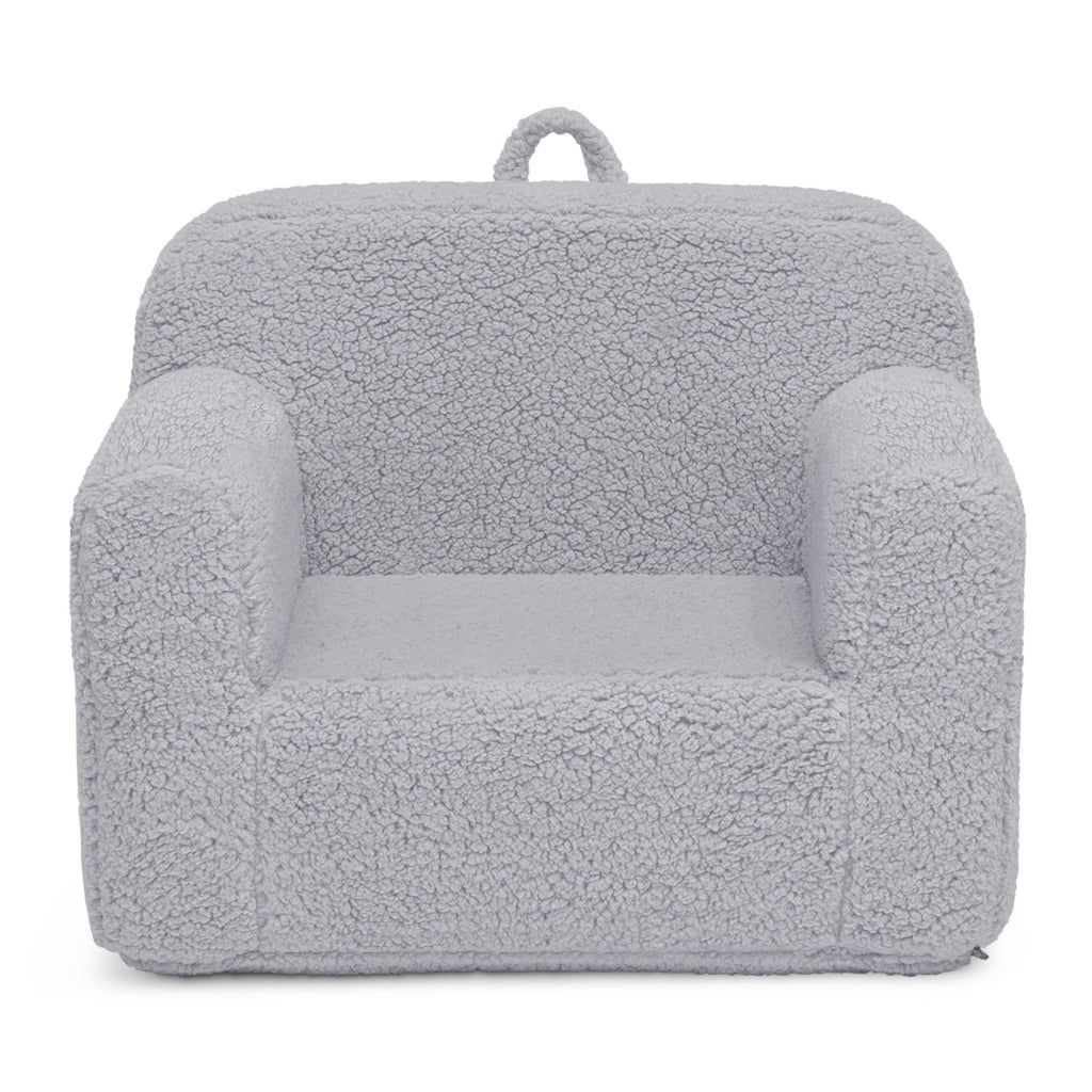 Delta Children Cozee Sherpa Chair, Reading, Arm Rest|Cushion Availability, Grey