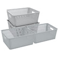 Simplify 4Pk Large Slide 2 Stack It Tote Basket | Storage & Organization | Open Bins with Stackable Capability | Bathroom | Craf