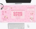 Pink Kawaii Anime Gaming Mouse Pad Xxl, Strawberry Milk Mousepad Large, Aesthetic Laptop Keyboard Mats, Full Desk Mouse Mat For