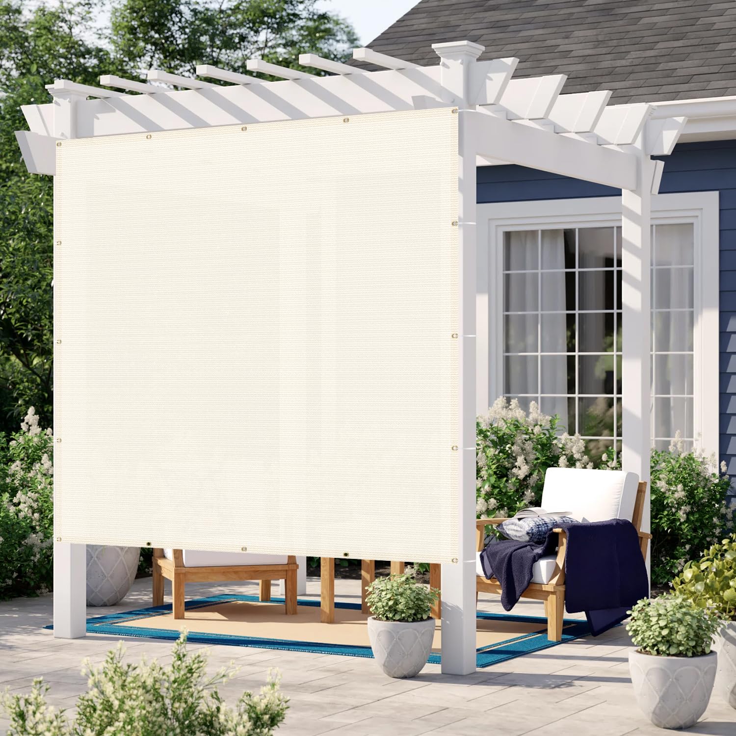 Love Story Custom Size 5X9 Ft Sun Shade Cloth With Grommets Pergola Shade Cover 95% Uv Protection For Patio Outdoor, Cream (Cust