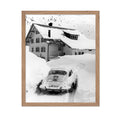 Poster Master Car Stuck in Snow Poster - Ski Print - Car Art - Winter Art - Snow Art - Photography Art - Black and White Art - L