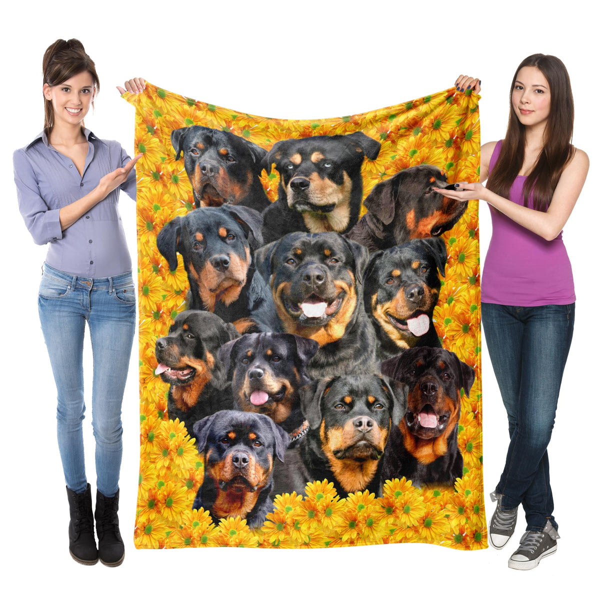 Rottweiler Dog Fleece Blanket,Soft Dogs Flannel Blanket Throw,Rottweiler Gift For Women Kid Girls,Gift For Dog Lover,Dog Mom Gif