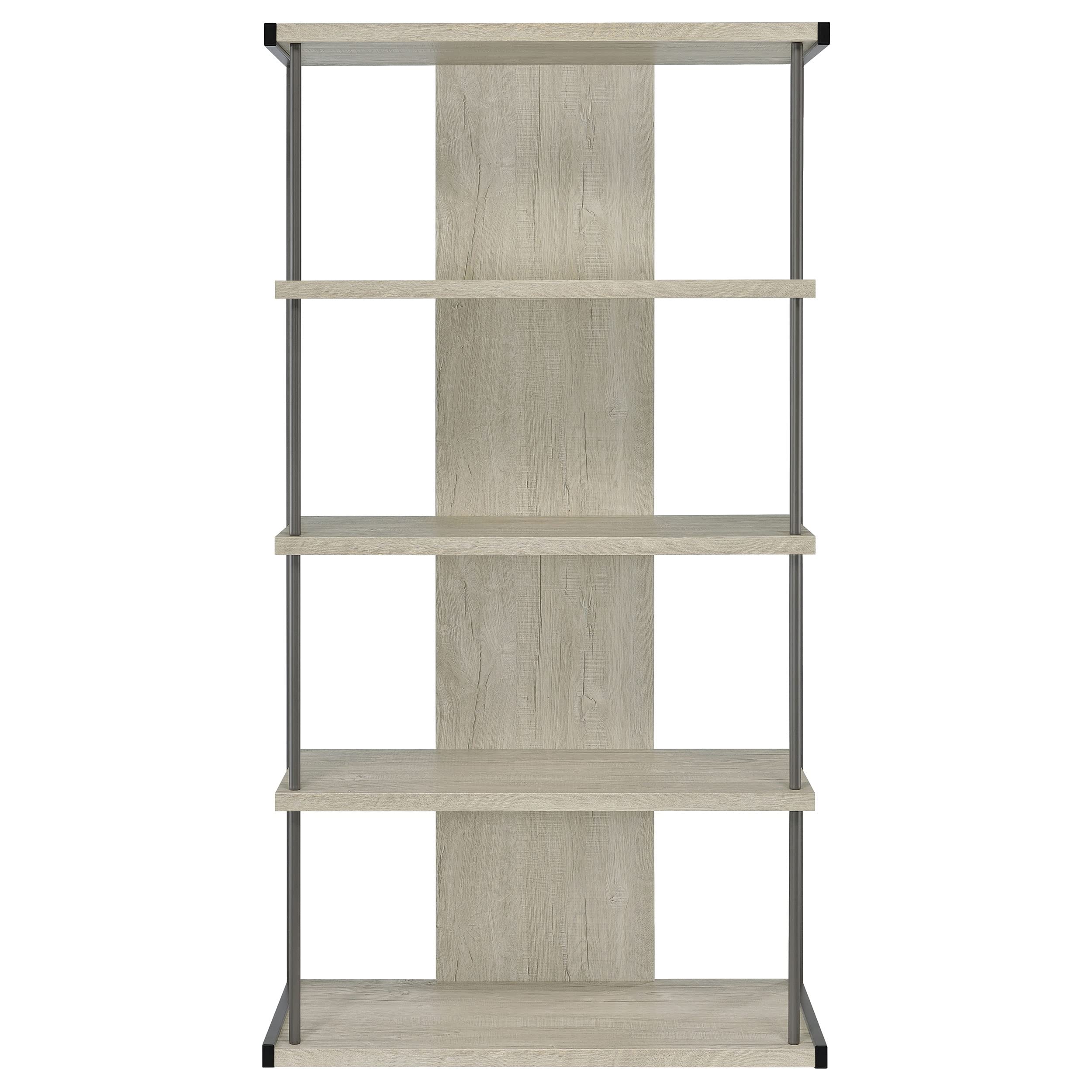 Coaster Home Furnishings Loomis 4-Shelf Bookcase Whitewashed Grey