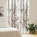 Ambesonne Birds And Nature Window Curtains Pack Of 2, Autumnal Composition Of Muted Leafy Floral With Sparrowbird, Lightweight S