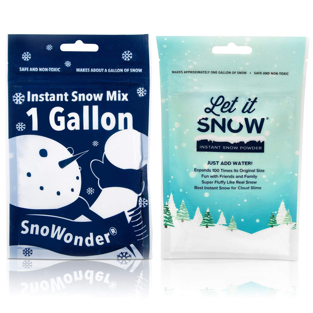 Instant Snow Powder For Slime 4 Pack Let It Snow (2) And Snowonder (2) Made In The Usa - Artificial Snow Mix Fake Snow Holiday D