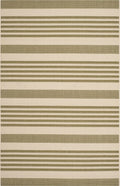 SAFAVIEH Courtyard Collection 8' x 11' Green/Beige CY6062 Stripe Indoor/ Outdoor Waterproof Easy-Cleaning Patio Backyard Mudroom