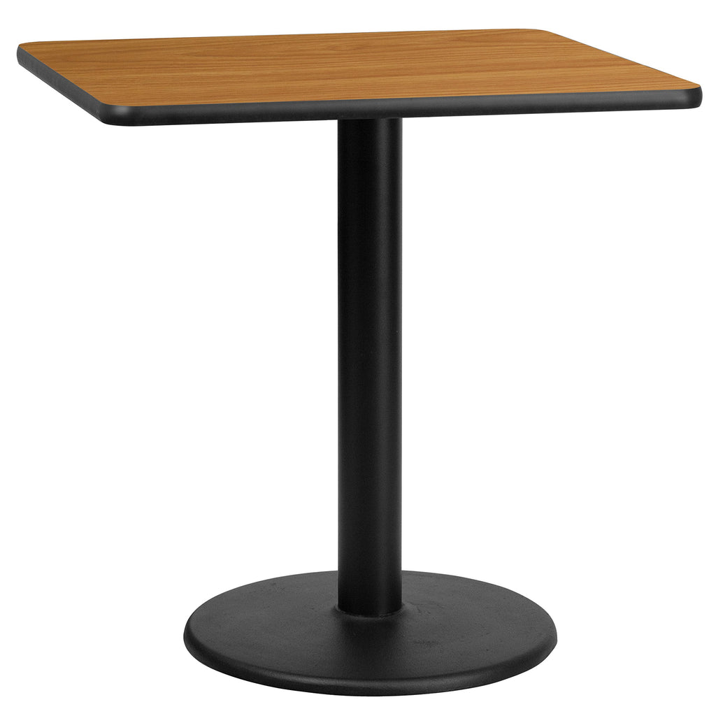 Flash Furniture Graniss 30'' Square Natural Laminate Table Top With 18'' Round Table Height Base