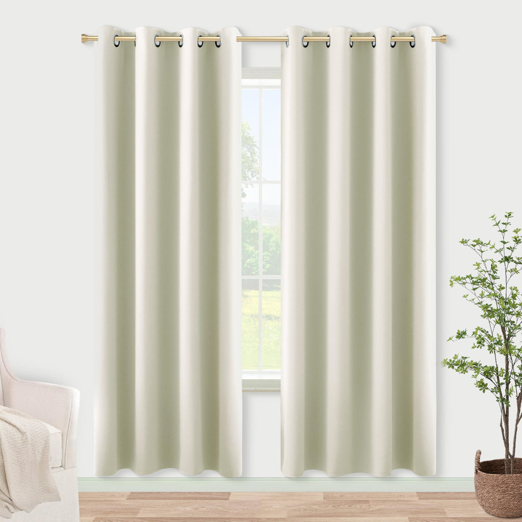 Koufall Door Curtain For Doorway,Thermal Insulated 78 Inch Long Cream Beige Privacy Curtain For Rv Dorm