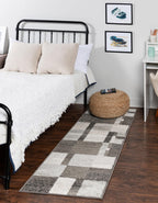 Unique Loom Autumn Collection Area Rug - Providence (2' 7'' x 10' Runner, Gray/ Ivory)