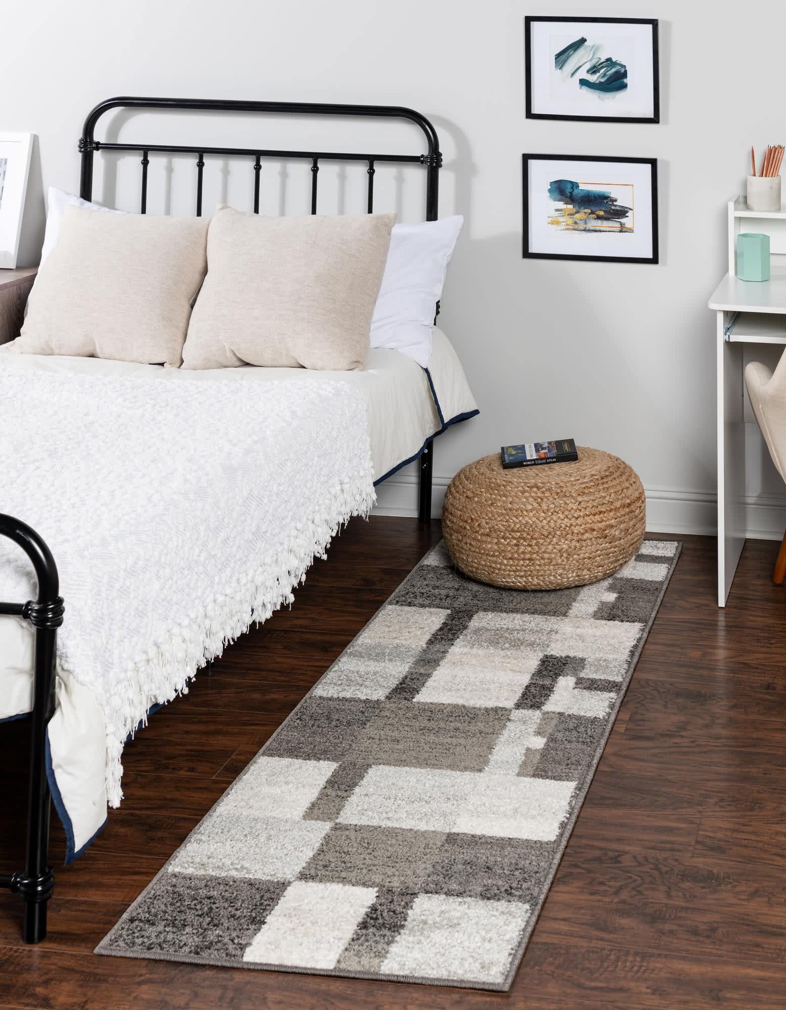 Unique Loom Autumn Collection Area Rug - Providence (2' 7'' x 10' Runner, Gray/ Ivory)