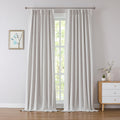 Kayne Studio Blackout Pinch Pleated Curtains,90 Inches Long Linen Blended Pinch Pleat Drapes for Living Room,Thermal Insulated W