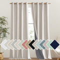 NICETOWN Brich Vintage Open Linen Weave Flax Thermal Curtains, 100% Blackout Curtains 108 Long for Dining Room, Soundproof Windo
