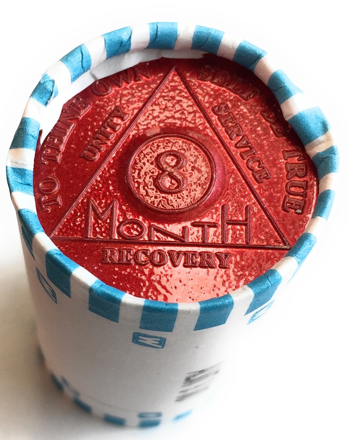 Wendells Bulk Lot Of 25 Aluminum 8 Month Aa Medallions Alcoholics Anonymous Chips