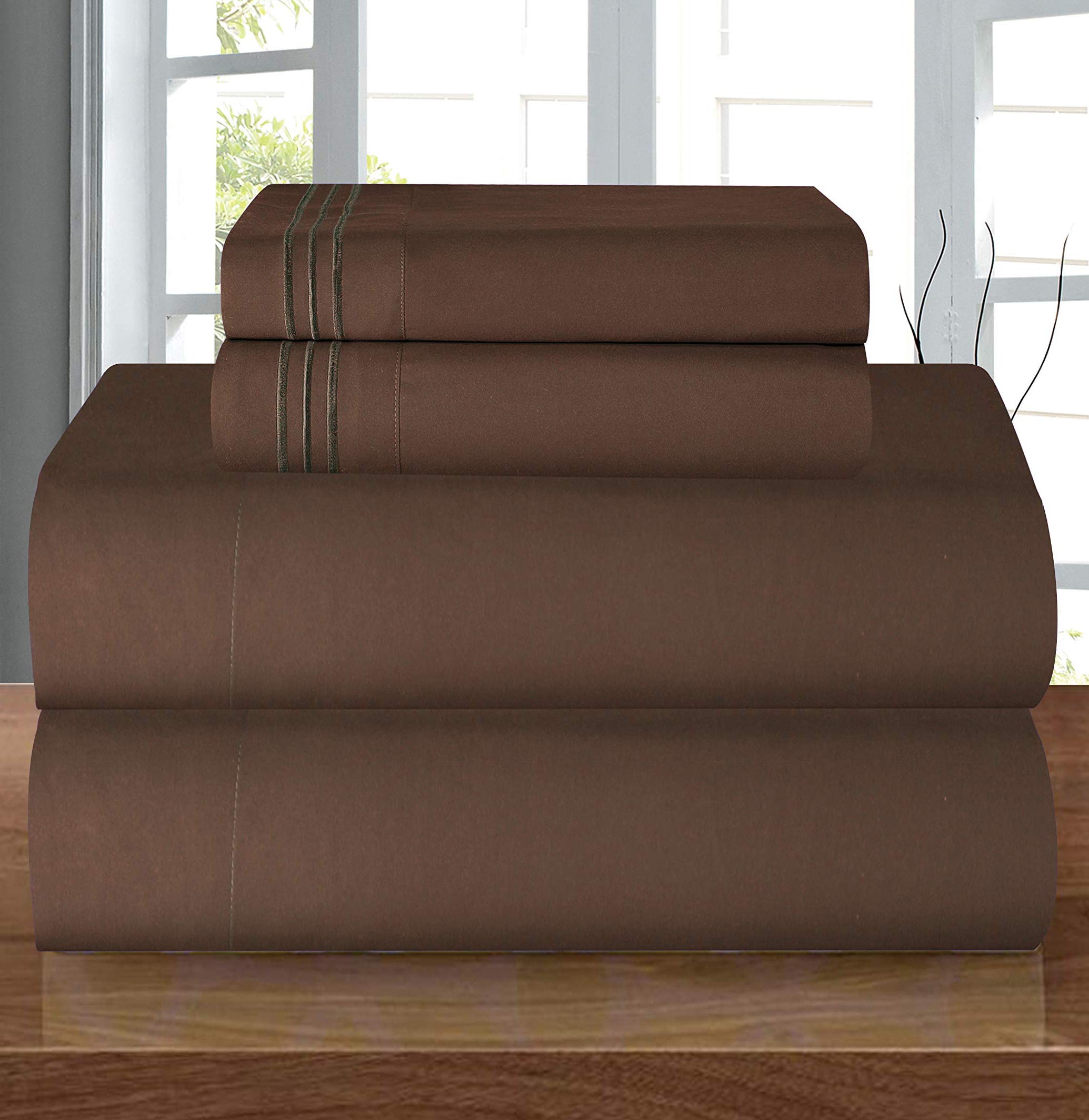 Elegant Comfort Luxury Quality Microfiber 5-Piece 1500 Premium Hotel Sheet Set-Wrinkle Resistant,All Around Elastic Fitted Sheet