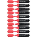 Schneider Job Highlighter, Chisel Tip, 1 + 5 Mm, Black Barrel, Coral Ink, Box Of 10 Highlighters (1502)