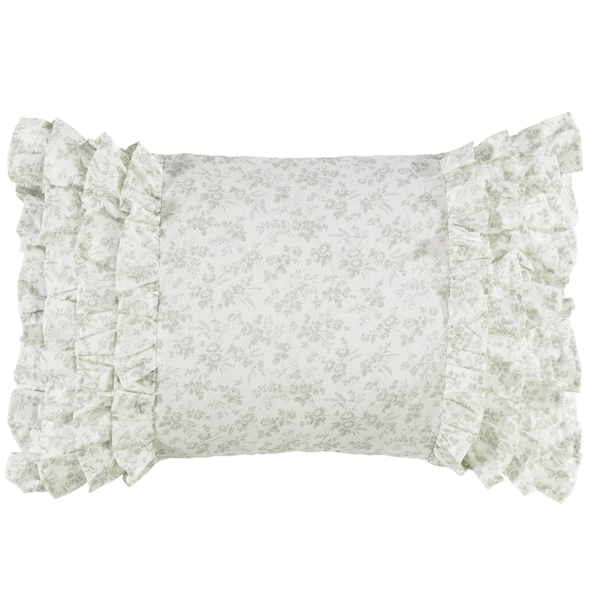Laura Ashley Throw Pillow Cotton Envelope Closure, Elegant Home Decor For Couch Or Bed, 14' X 20', Harper Pale Green