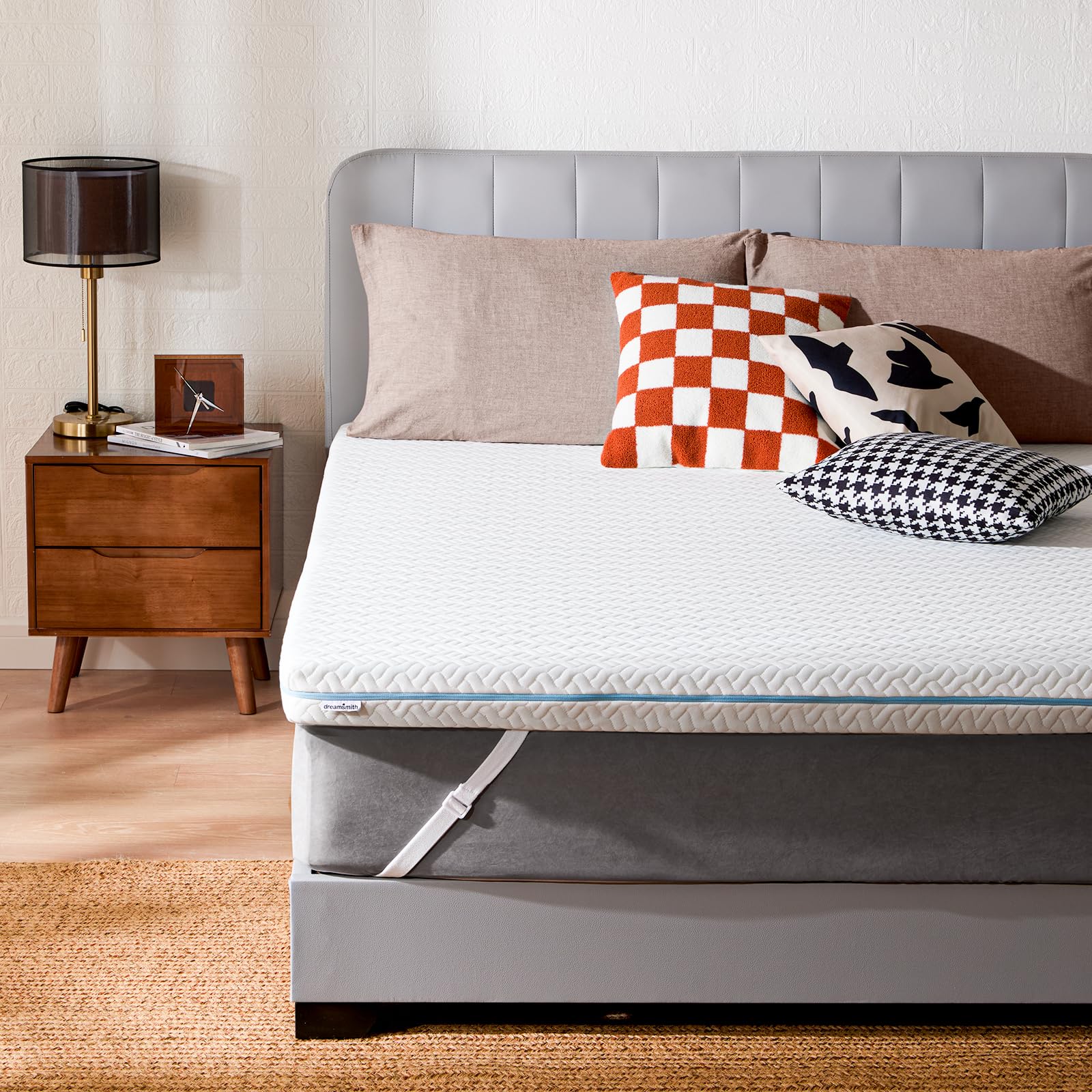 Dreamsmith 3 Inch Memory Foam Mattress Topper Twin, Cooling Gel-Infused Bed Topper For Back Pain With Removable Soft Cover, Cert
