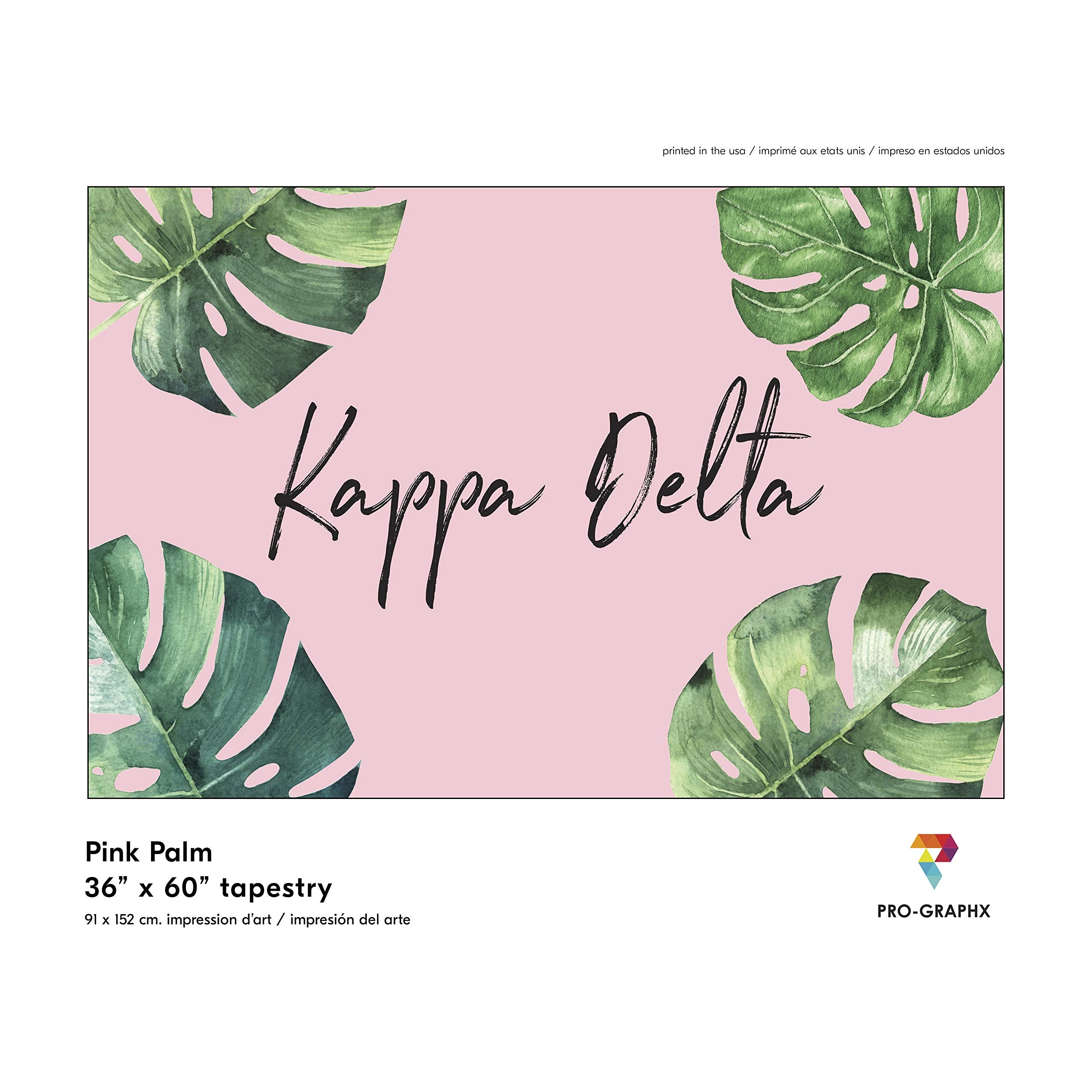 Pro-Graphx Kappa Delta Greek Sorority & Fraternity Flag Officially Licensed, Tapestry, Display Banner, Sign, Letter Pattern Larg
