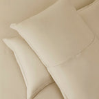Nestl Beige Cream Duvet Cover Full Size - Soft Double Brushed Full Size Duvet Cover Set, 3 Piece, With Button Closure, 1 Duvet C