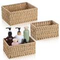3 Pack Wicker Baskets for Organizing, Toilet Tank Basket for Bathroom, HandWoven Paper Rope Wicker Baskets, Toilet Paper Storag