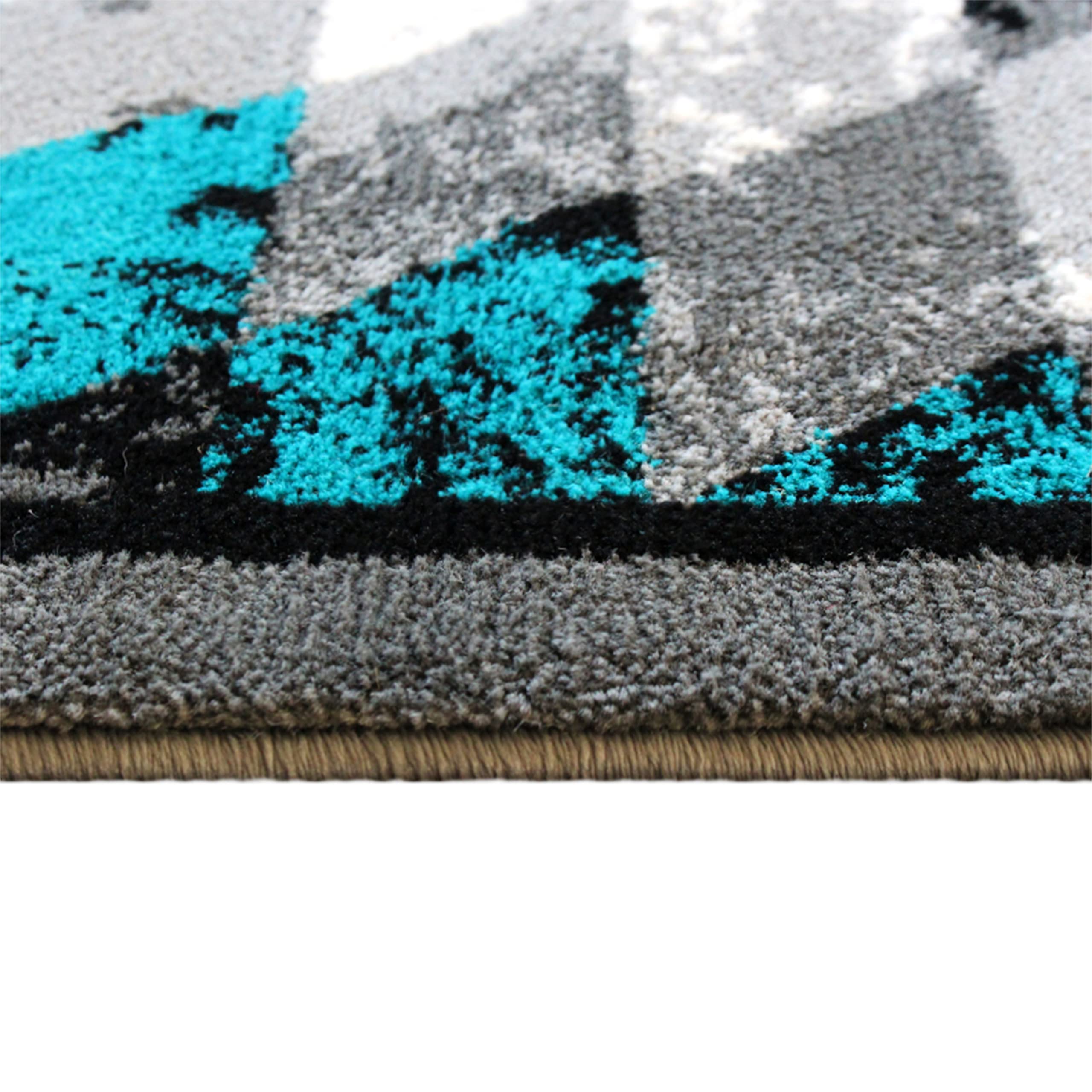 Flash Furniture Teagan Collection Southwestern Style Area Rug - Olefin Turquoise Accent Rug - 8' X 10' - Jute Backing - Entryway, Living Room, Bedroom