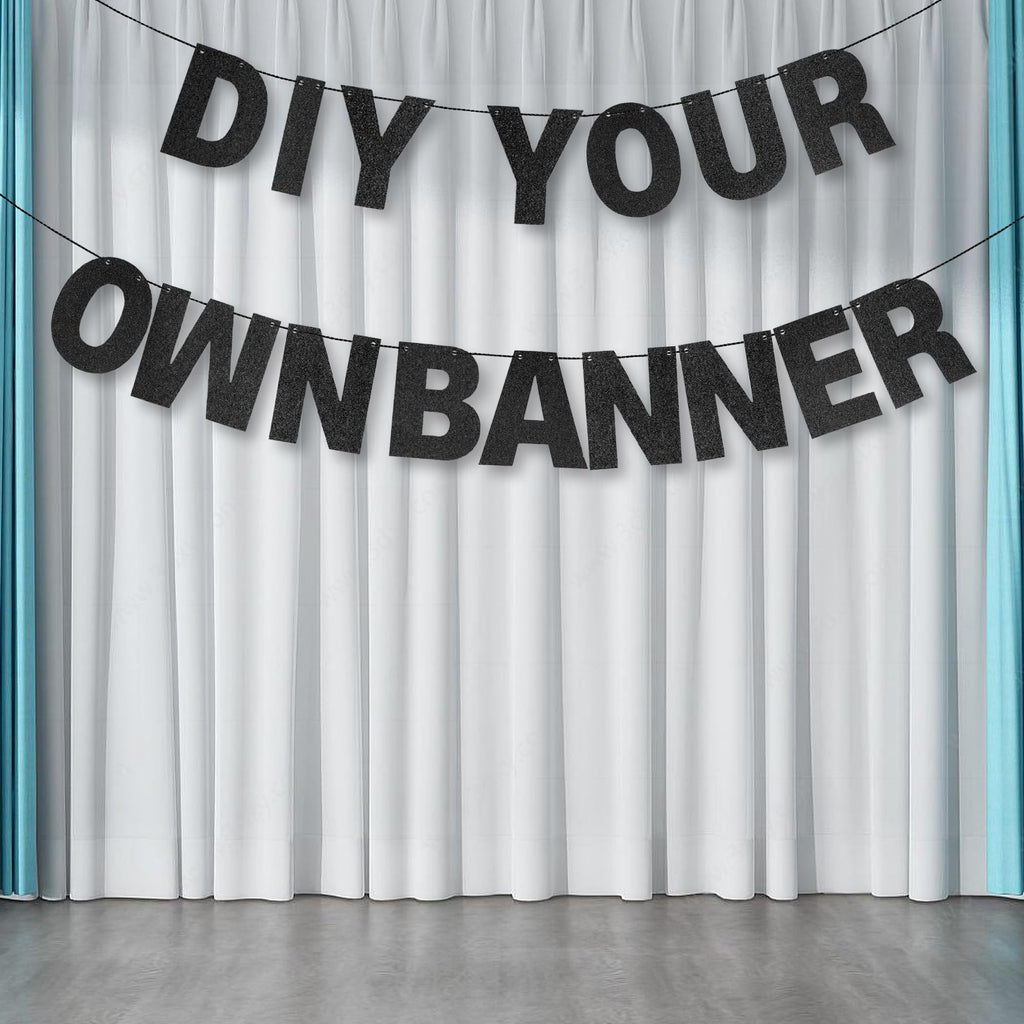 Diy Banner Kit With Letters Glitter Banner Letters Black Customizable Birthday Banners Graduation Banner Custom Party Hanging Ba