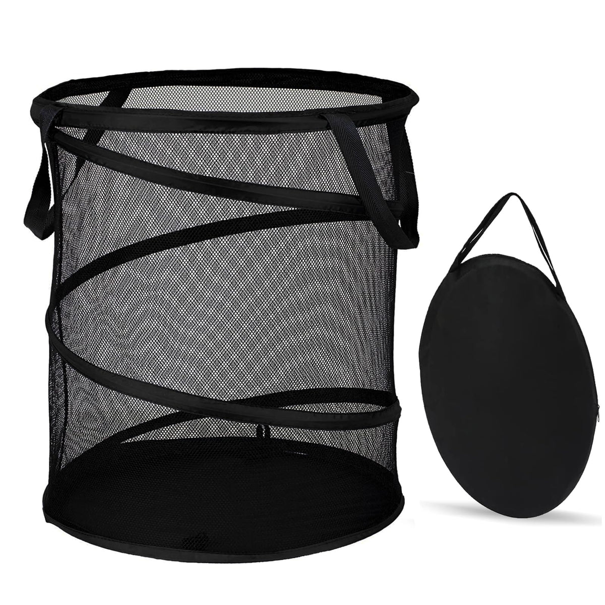BATTOO Mesh Collapsible Laundry Baskets, Foldable Pop Up Laundry Hamper, Large Laundry Basket Hamper for Laundry, Bathroom, Kids