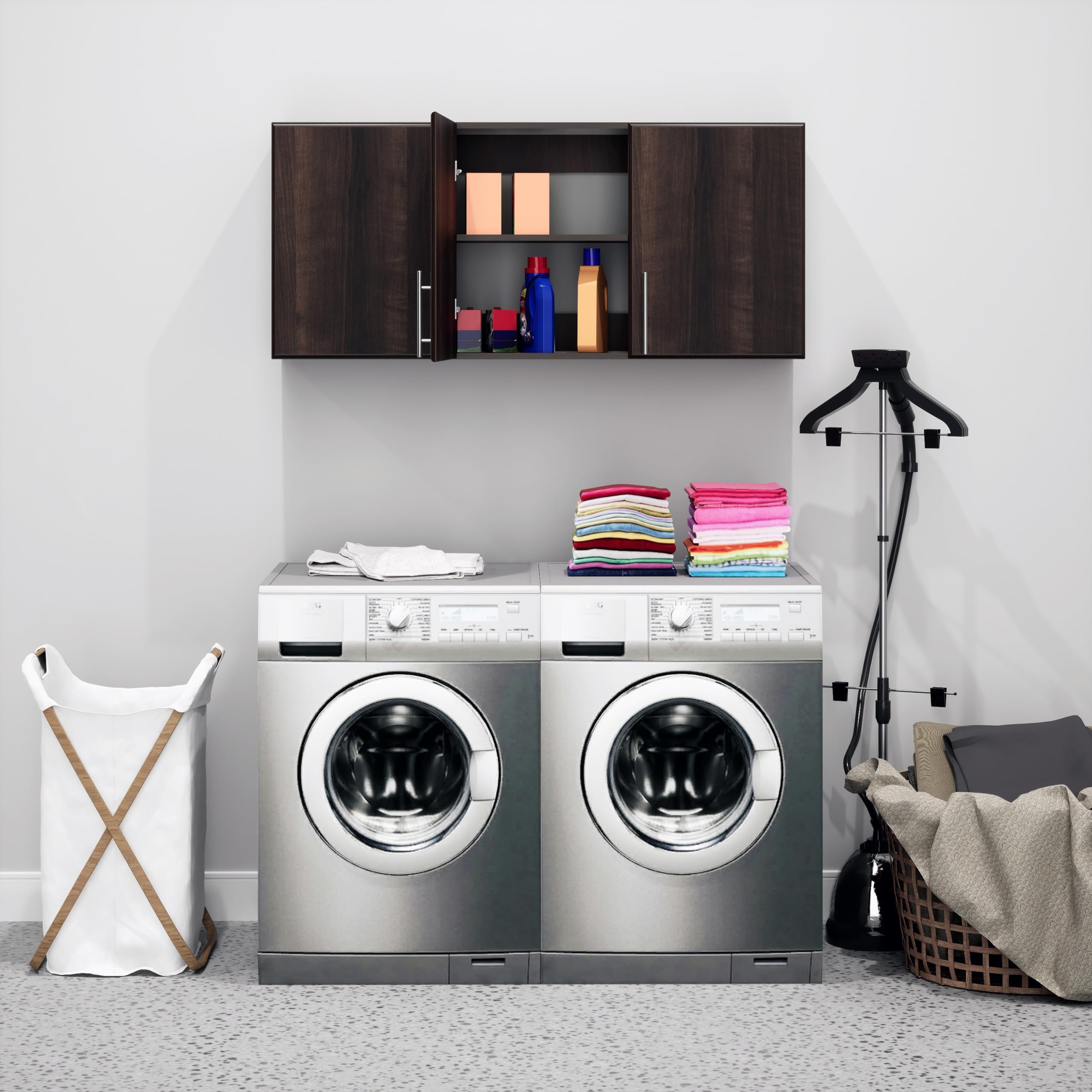 Prepac Elite 54' Wall Cabinet,Brown Storage Cabinet, Bathroom Cabinet, Pantry Cabinet With 2 Adjustable Shelves 12' D X 54' W X 24' H