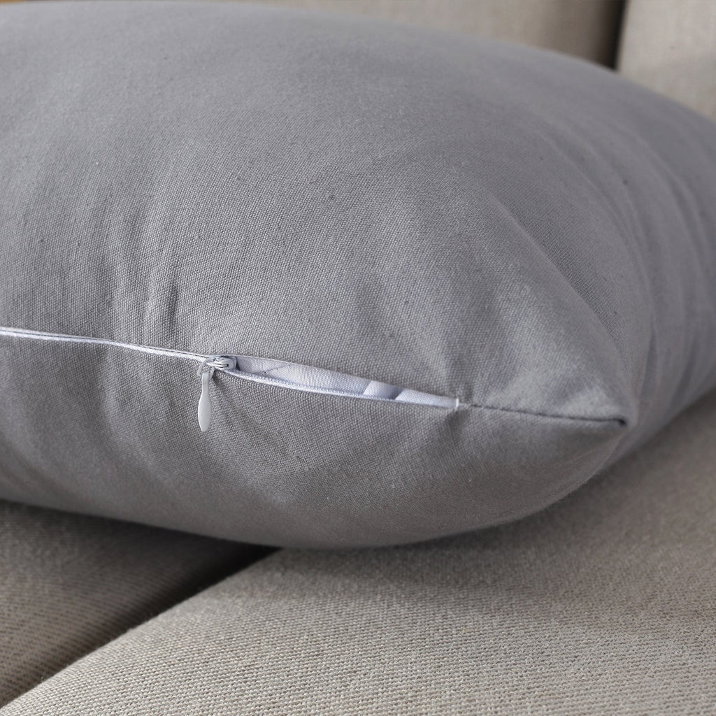 Taoson Set Of 2 Home Decorative 100% Cotton Canvas Square Throw Pillow Covers Cushion Case Solid Pillowcase With Hidden Zipper C