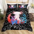Cute Axolotl Bedding Set Full Size For Kids Boys Bedroom Cartoon Salamander Bed Duvet Cover Set Kawaii Animals Comforter Cover C