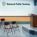 National Public Seat Home Office Decorative Premium All-Steel Folding Chair Brown - 4 Pack