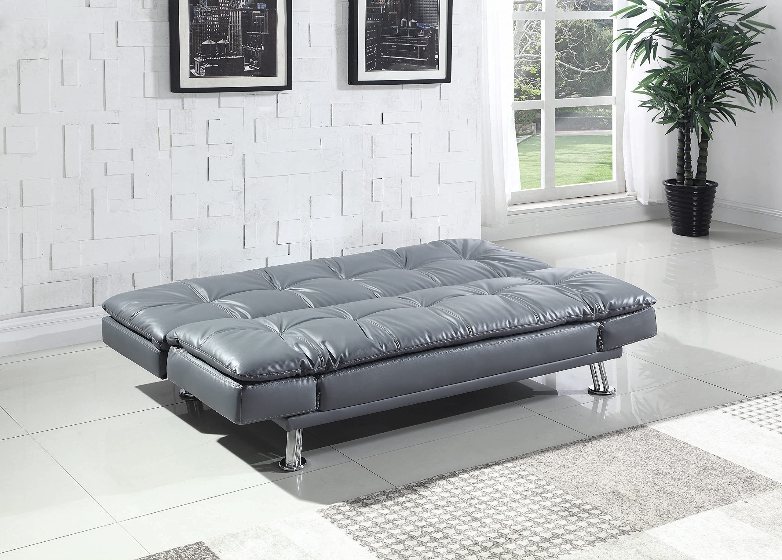 Coaster Home Furnishings Dilleston Tufted Back Upholstered Sofa Bed Grey