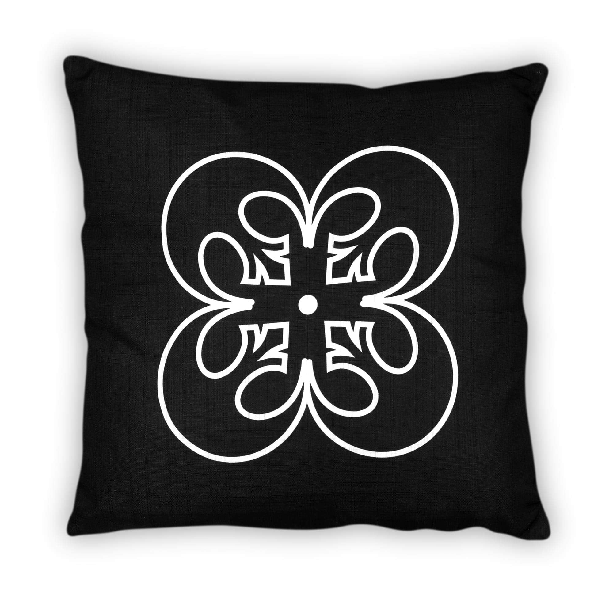Star Wars Black Throw Pillow | White Rebel Insignia Pattern Design | Water & Fade Resistant Fabric For Indoor & Outdoor Use | 18