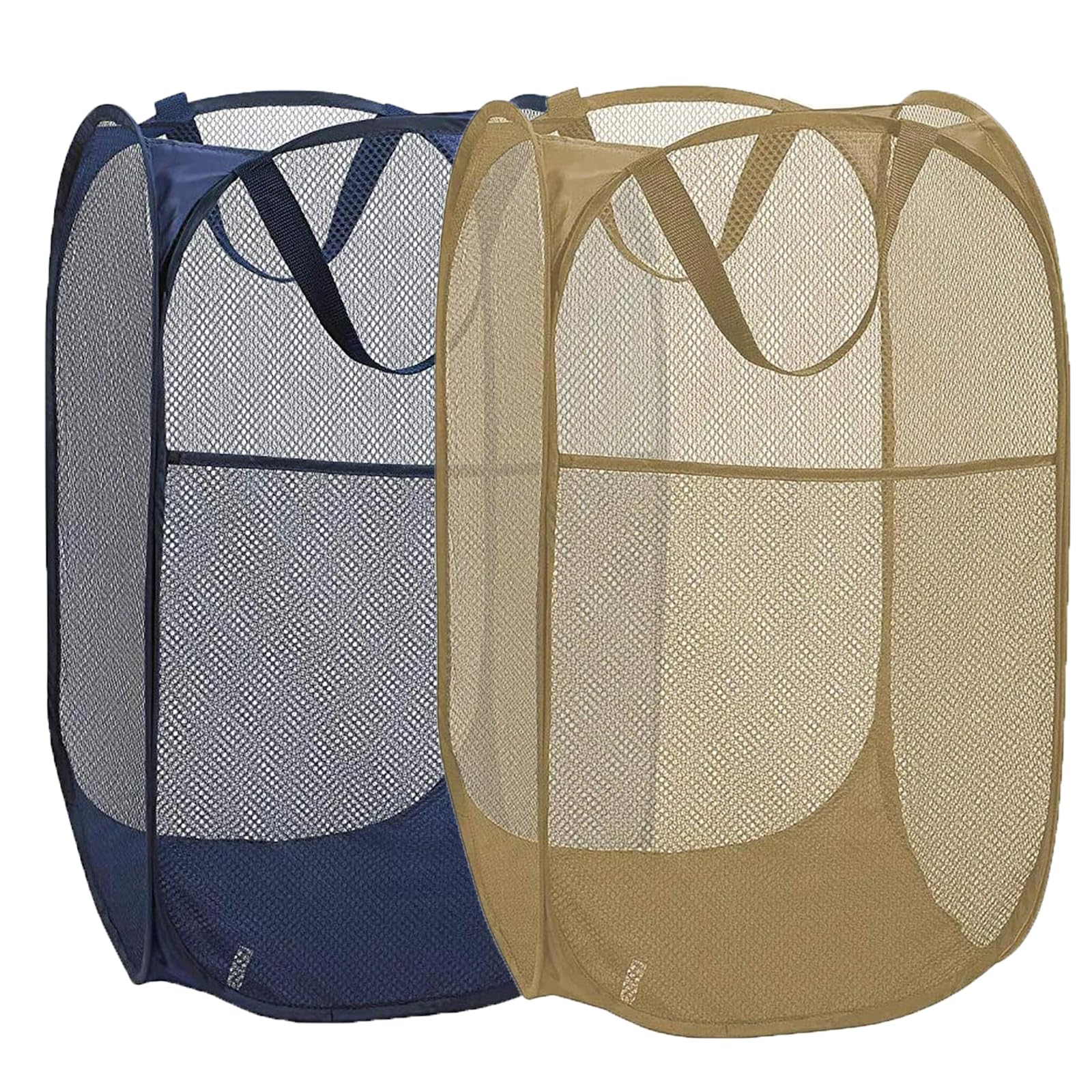 Aplter 2 Pack Collapsible Pop Up Laundry Hamper, Large Capacity Mesh Laundry Basket Space Saving for Apartments, Student Dorms, 