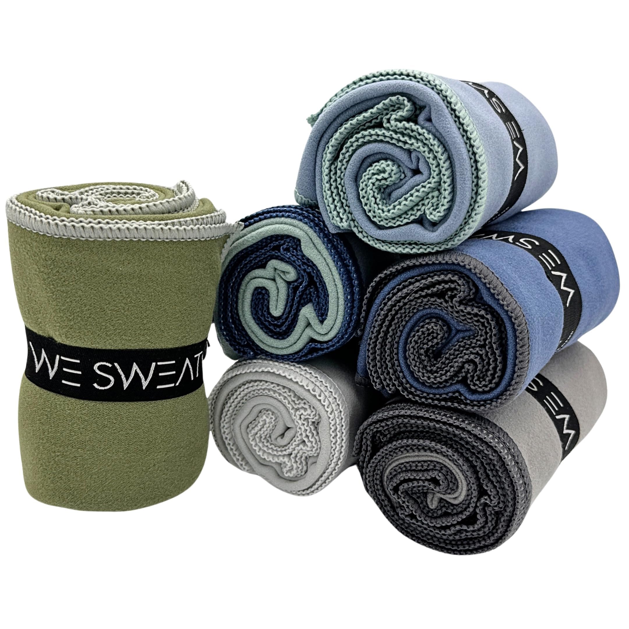 We Sweats (6 Pack) Microfiber Gym Towels, Silver ION Odor-Free Absorbent Fiber, Fast Drying Men & Women Workout Gear for Body Sw
