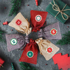 Naler Advent Calendar 2024, 24 Pieces Hanging Burlap Bags Candy Gift Bags Drawstring Pouch Burlap Sacks For Diy Christmas Countd