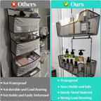 Hapirm Over The Door Organizer - Hanging Door Organizer With 4 Metal Large Capacity Baskets And Adjustable Coat Hook, Behind Doo