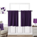 Koufall Dark Purple Curtains For Bathroom Window,Small Curtains For Kitchen,Royal Purple,30 Inch Length