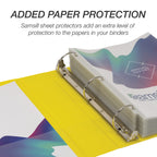 Samsill Durable 2 Inch Binder, Made In The Usa, D Ring Binder, Customizable Clear View Binder, Yellow, 4 Pack, Each Holds 475 Pa