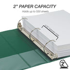 Samsill Durable 2 Inch Binder, Made In The Usa, D Ring Binder, Customizable Clear View Binder, Green, 4 Pack, Each Holds 475 Pag