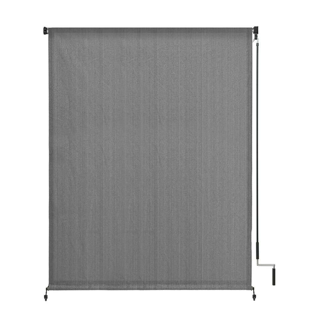 Vicllax Outdoor Roller Shade, Patio Cordless Blinds Roll Up Shade (6' W X 6' L), Grey