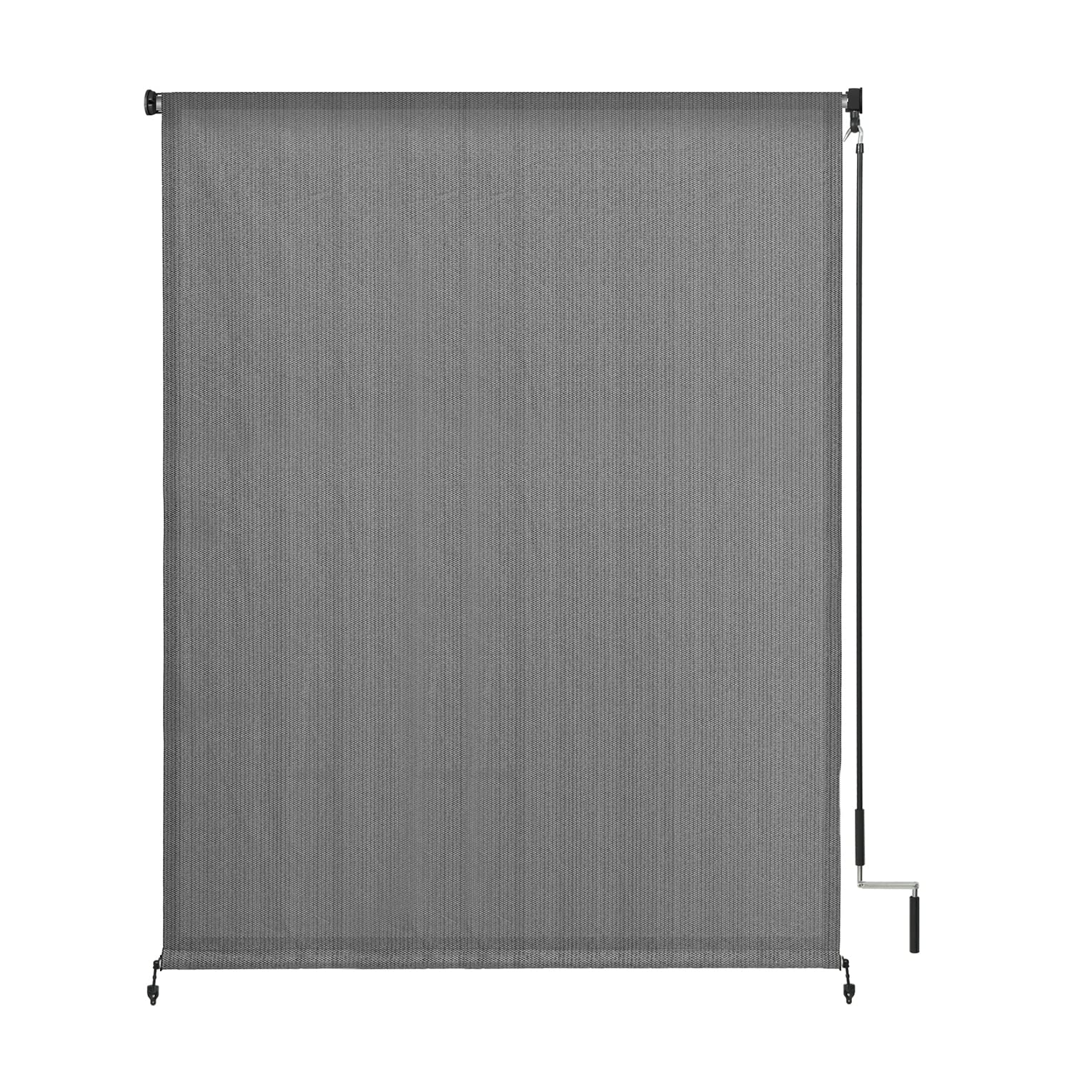 Vicllax Outdoor Roller Shade, Patio Cordless Blinds Roll Up Shade (6' W X 6' L), Grey