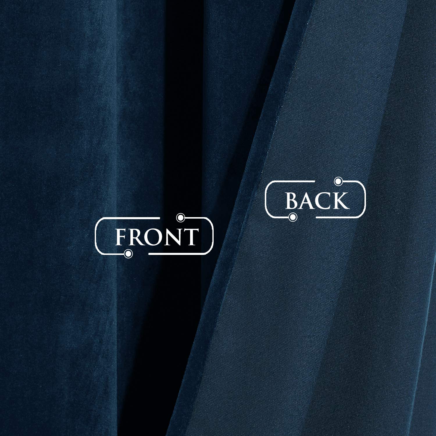 Stangh 108 Inches Navy Blue Velvet Curtains, Luxury Super Soft Thick Window Drapes For Bedroom, Privacy Sliding Door Curtains Ro