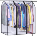 MISSLO 40 Hanging Garment Bags for Closet Storage Clear Garment Rack Cover Bottom Enclosed Cloth Cover Hanging Clothes Storage 